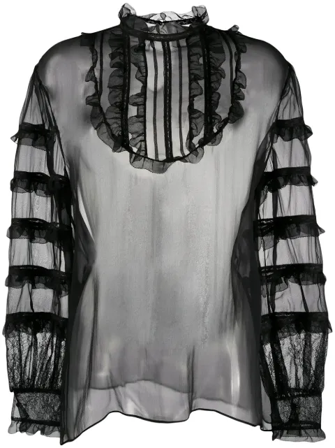 Valentino Garavani sheer organza blouse Black BAE4052UP