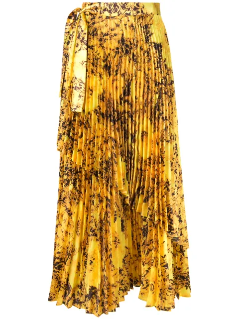 Richard Quinn floral pleated skirt Yellow RQAW1933CHIFFON