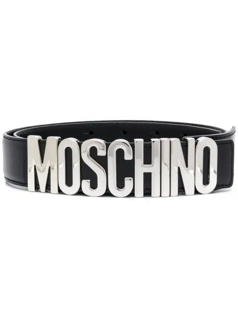 Moschino logo plaque belt Black A80128001