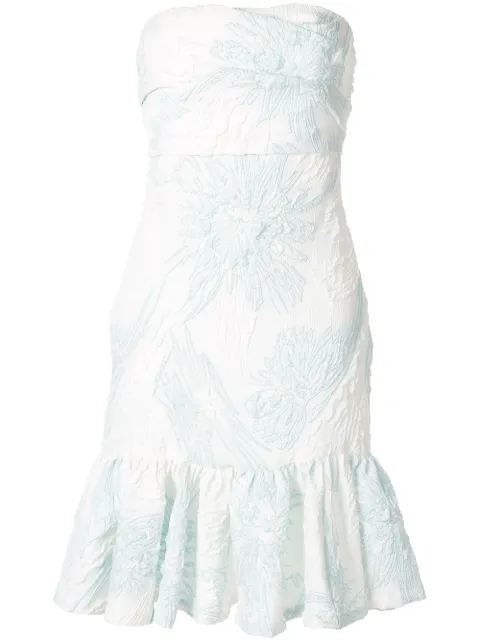 Bambah floral strapless dress White AW19BMFW1946