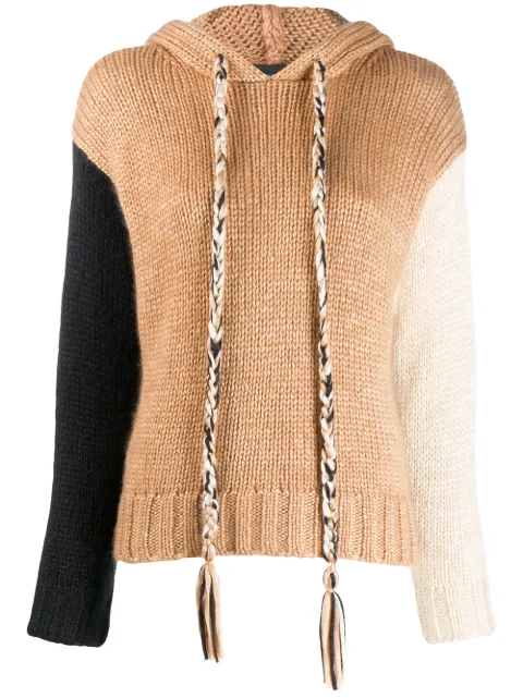 Alanui colour-block hooded jumper Neutrals LWHA004E190520078888