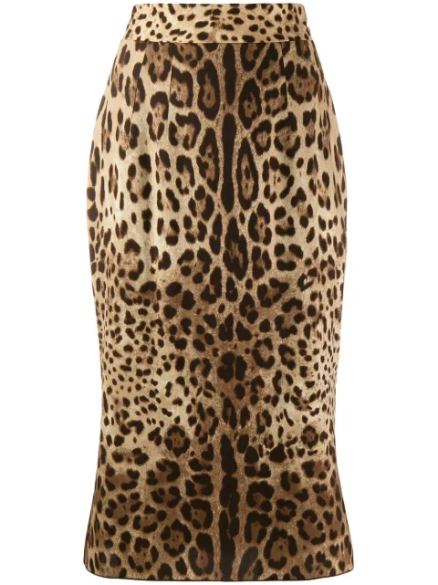 Dolce & Gabbana leopard-print pencil skirt Neutrals F4BMQTFSADD
