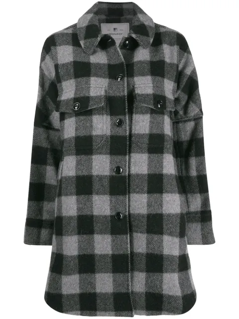 Woolrich check single-breasted coat Grey WWCPS2774UT1739