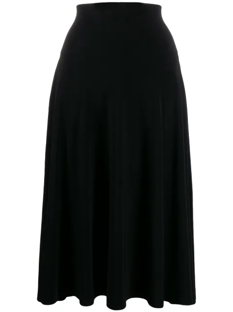 Norma Kamali flared midi skirt Black KK329SPL014