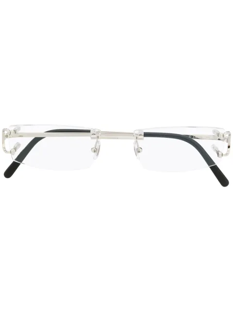 Cartier Eyewear rectangular rimless glasses Silver CT0092O002