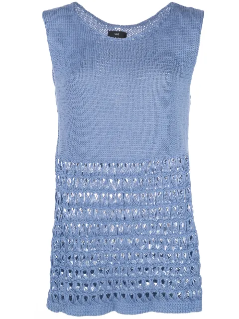 VOZ sleeveless knitted top Blue 08227923