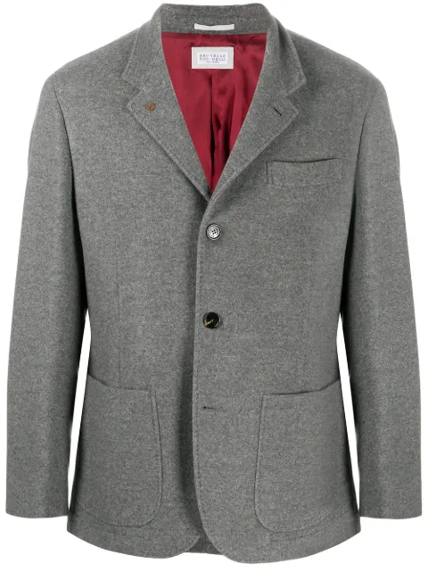 Brunello Cucinelli boxy fit button down jacket Grey MT4976265C202