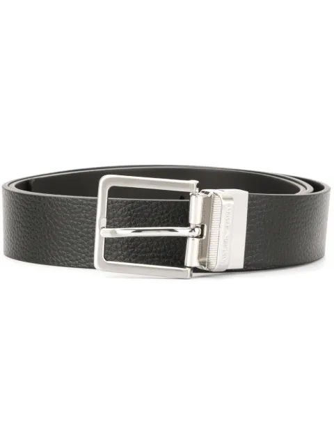 Emporio Armani classic square buckle belt Black Y4S225YMB4E
