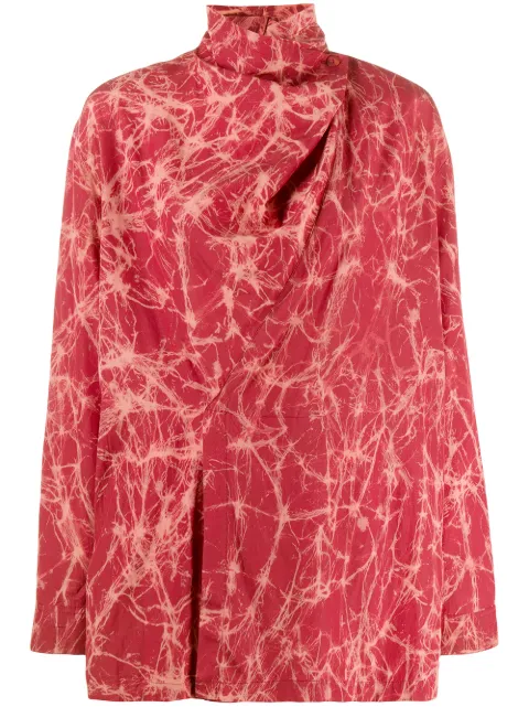 Issey Miyake Pre-Owned 1980's draped neckline blouse Red MIY266