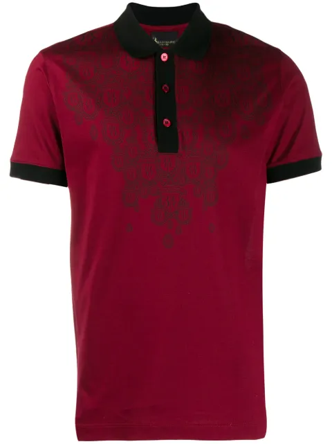 Billionaire crest print polo shirt Red MTK3456BTE014N