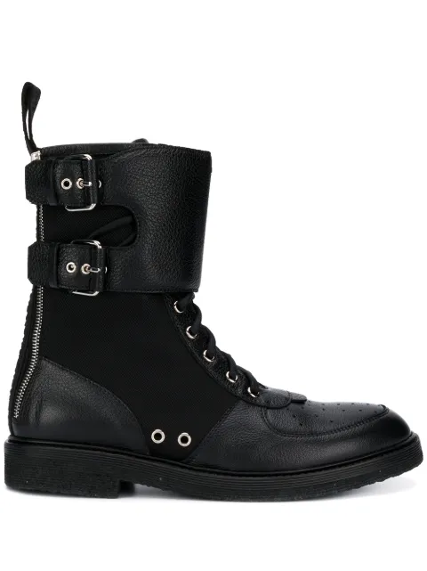 Balmain Ranger bi-material boots Black SM1C145LBNY