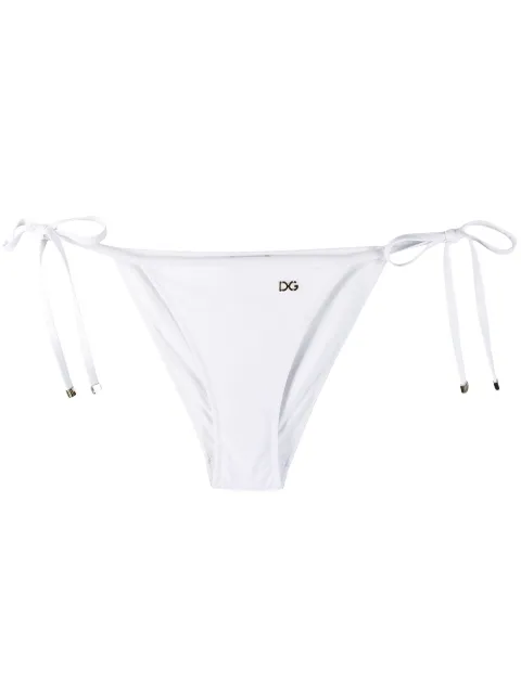 Dolce & Gabbana logo-tag bikini bottoms White O2A01JFUGA2