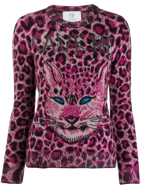 Alberta Ferretti cat print jumper Pink J09285107