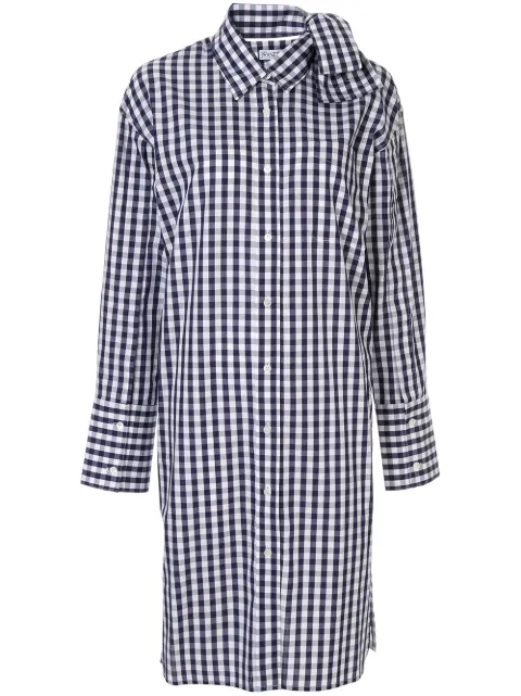 JW Anderson check bow collar shirt dress Blue DR15019D623882