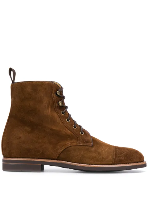 Scarosso lace-up ankle boots Brown PAOLOBOOTBROSUED