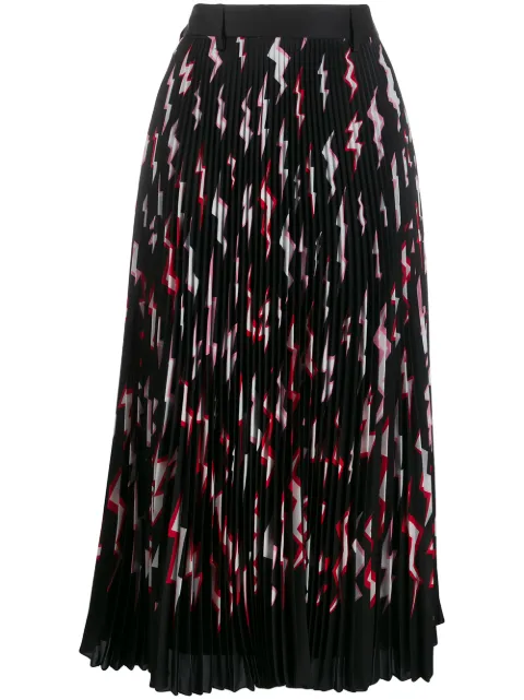 Prada pleated lightning bolt skirt Black P110OZS1921U9A