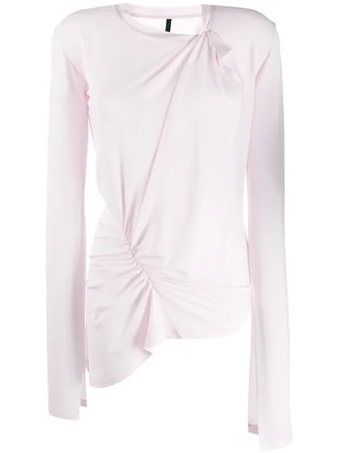 UNRAVEL PROJECT asymmetric long sleeve top Pink UWAD025E193140012900