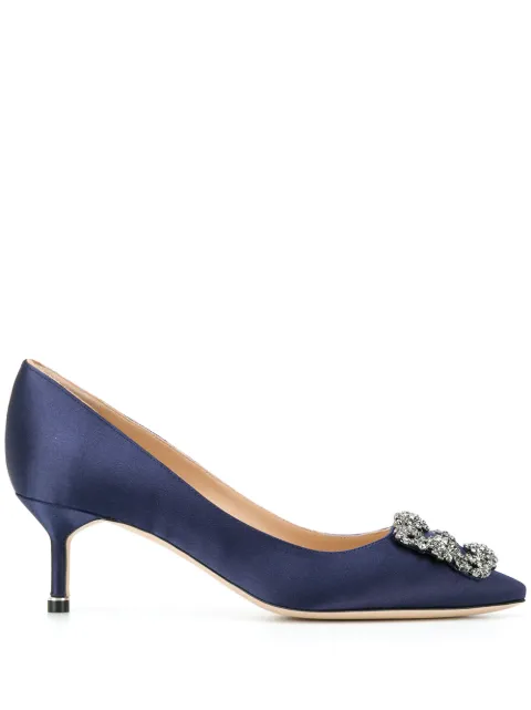 Manolo Blahnik 50mm Hangisi pumps Blue 9XX0661
