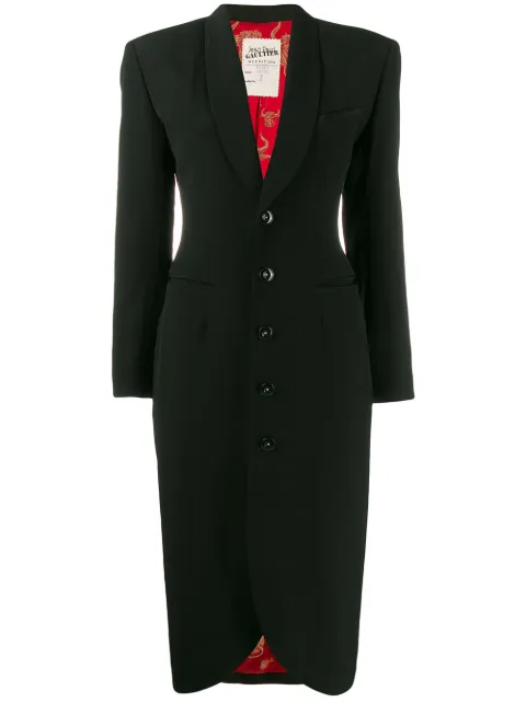 Jean Paul Gaultier Pre-Owned petal-shaped midi coat Black JPG2117