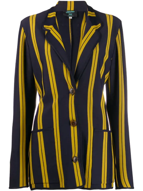 Jean Paul Gaultier Pre-Owned 1991 Striped single breasted blazer Blue JPG2080