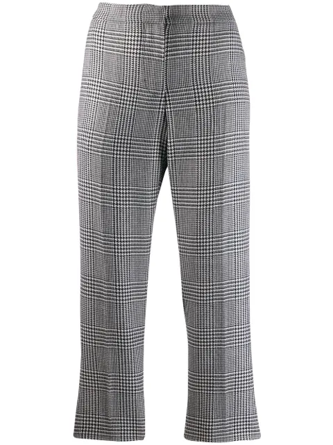 Alexander McQueen cropped check trousers Black 588755QJAAH