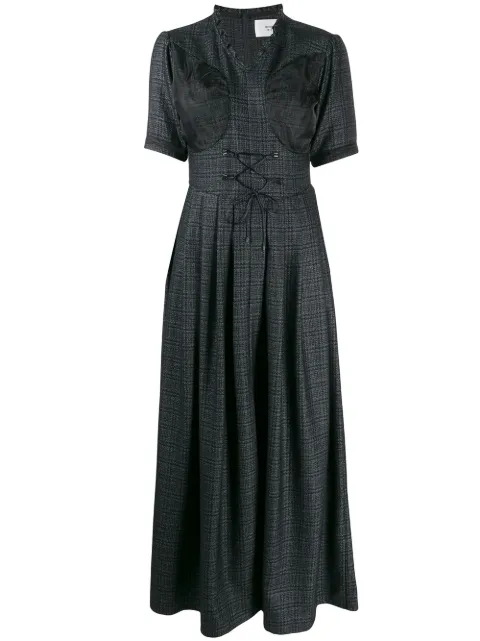 Quetsche short-sleeve flared dress Black D32