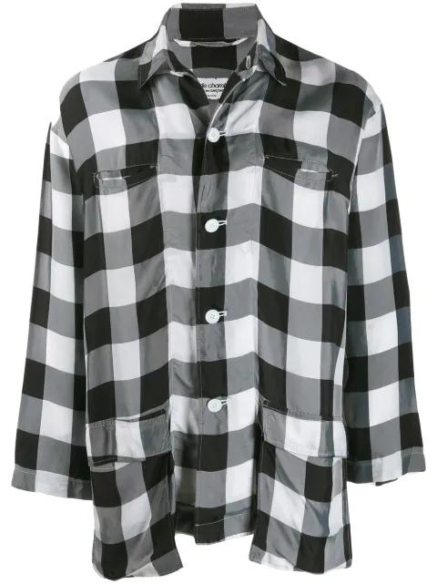 Comme Des Garçons Pre-Owned lightweight checked shirt Black 130457