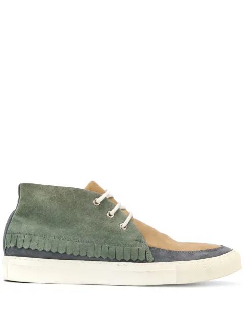 Comme Des Garçons Pre-Owned patchwork lace-up sneakers Green 130456