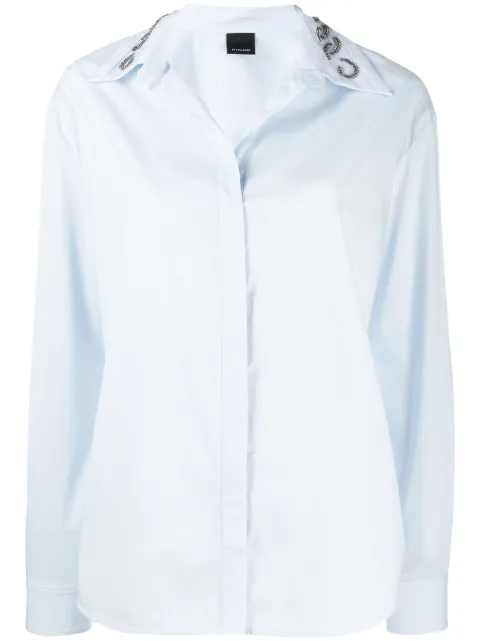 PINKO embellished collar shirt Blue 1G14DR7620E34
