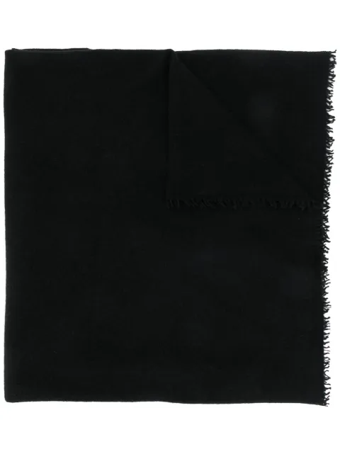Faliero Sarti fringed cashmere scarf Black I200298