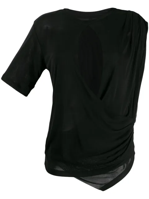 UNRAVEL PROJECT draped T-shirt Black UWAA035E191210011000