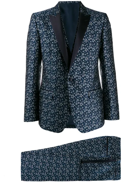 Dolce & Gabbana star jacquard suit Blue GK1EMTFJM78