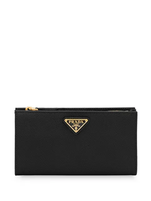 Prada logo-plaque zipped wallet Black 1ML009QHH