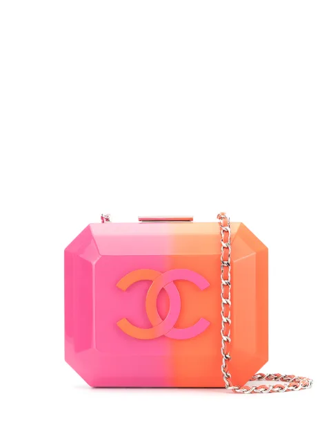 CHANEL Pre-Owned structured logo crossbody bag Pink 19424554