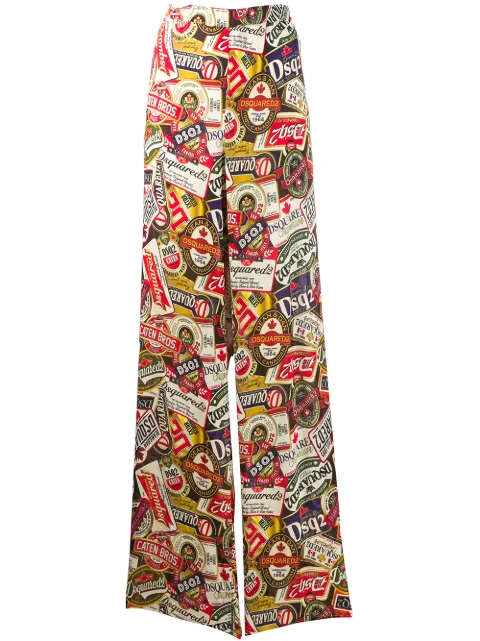 DSQUARED2 printed palazzo pants Neutrals S75KB0022S52157