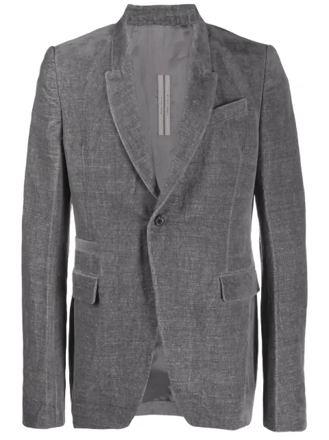 Rick Owens velvet blazer Grey RU19F4724VM
