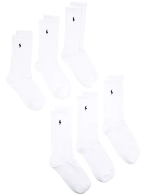 Polo Ralph Lauren logo-embroidered socks (set of six) White 449723763001