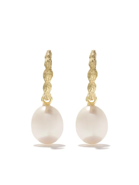 Wouters & Hendrix Gold 18kt yellow gold Organic Pearl hoops O1S31YG