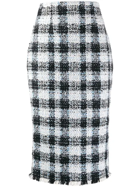 Alexander McQueen plaid tweed skirt Black 585990QEAAR