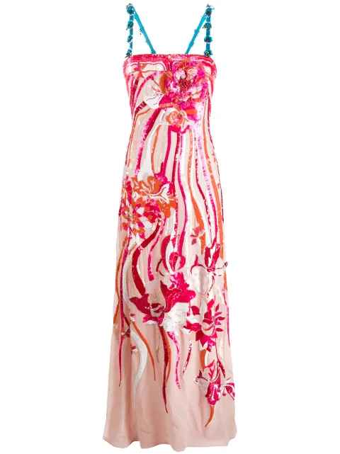 PUCCI sequined floral appliqué dress Neutrals 0ERI480E652