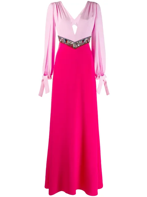 PUCCI sequin embellished colour block dress Pink 0ERI350E657