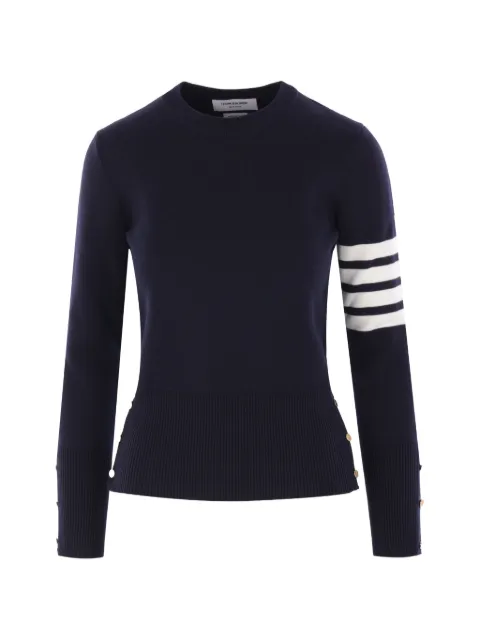 Thom Browne milano stitch cotton crepe 4-Bar pullover Blue FKA239A00219