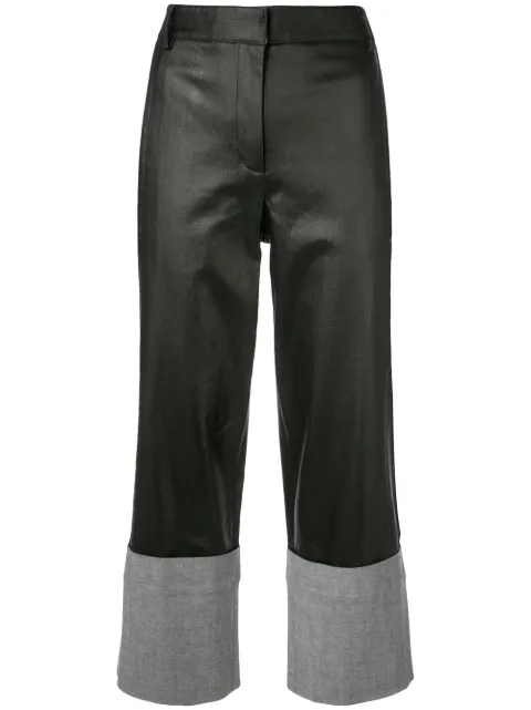 Tibi denim cuffed straight trousers Black R219CO3111