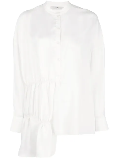 Tibi patchwork shirred tunic White R119PS7415