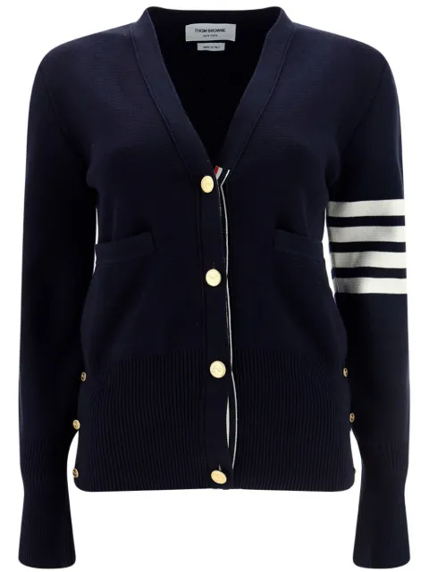 Thom Browne cotton crepe Milano 4-Bar cardigan Blue FKC207A00219