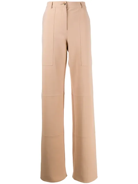 Nina Ricci long wide-leg trousers Brown 19HCPA006PA0407U1759