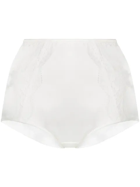 Dolce & Gabbana high-waisted lace-detail satin briefs White O2A09TFUAD8