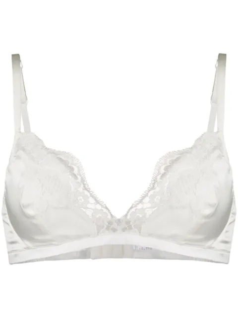 Dolce & Gabbana lace-detail satin bra White O1A01TFUAD8