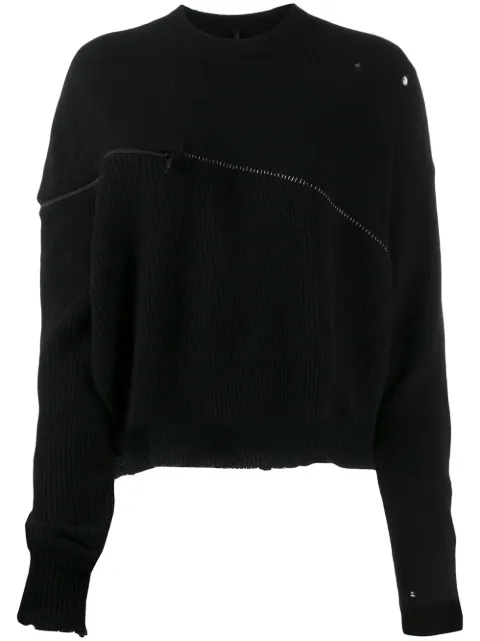 UNRAVEL PROJECT oversized zipped jumper Black UWHE014E193040011000