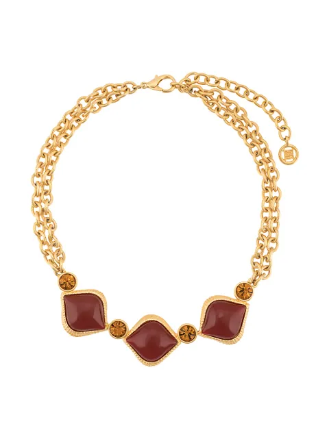 Givenchy Pre-Owned 1980s double chain embellished necklace Gold GIV075